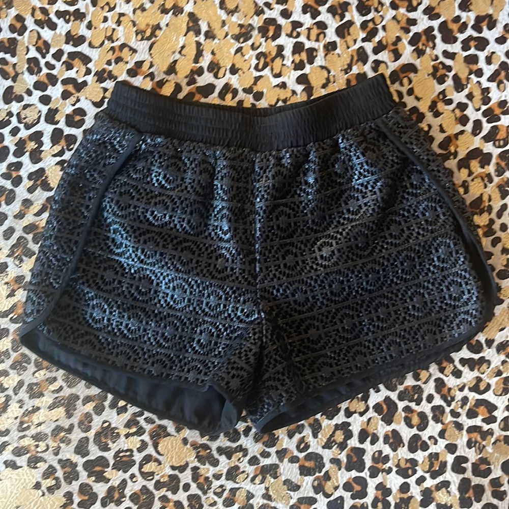 Faux Leather Crochet Short